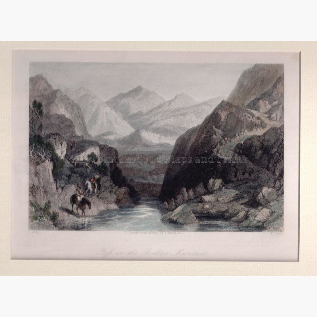 Pass in the Balkan Mountains 1840 Prints KittyPrint 1800s Eastern Europe Genre Scenes Landscapes