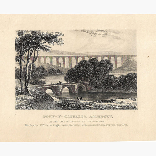 Antique Print Pont-Y Casullte Aqueduct c.1840 Prints