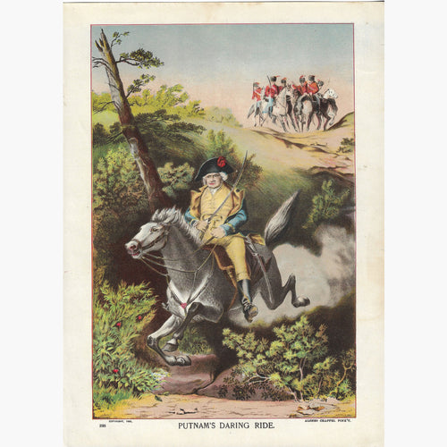 Antique Print,Putnam’s Daring Ride 1892 Prints