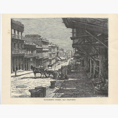 Antique Print Sacramento Street San Francisco 1880 Prints