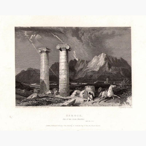 Sardis one of the Seven Churches 1835 Prints KittyPrint 1800s Castles & Historical Buildings Greece