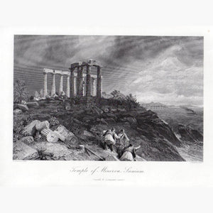 Temple of Minerva Sunium 1875 Prints KittyPrint 1800s Castles & Historical Buildings Greece