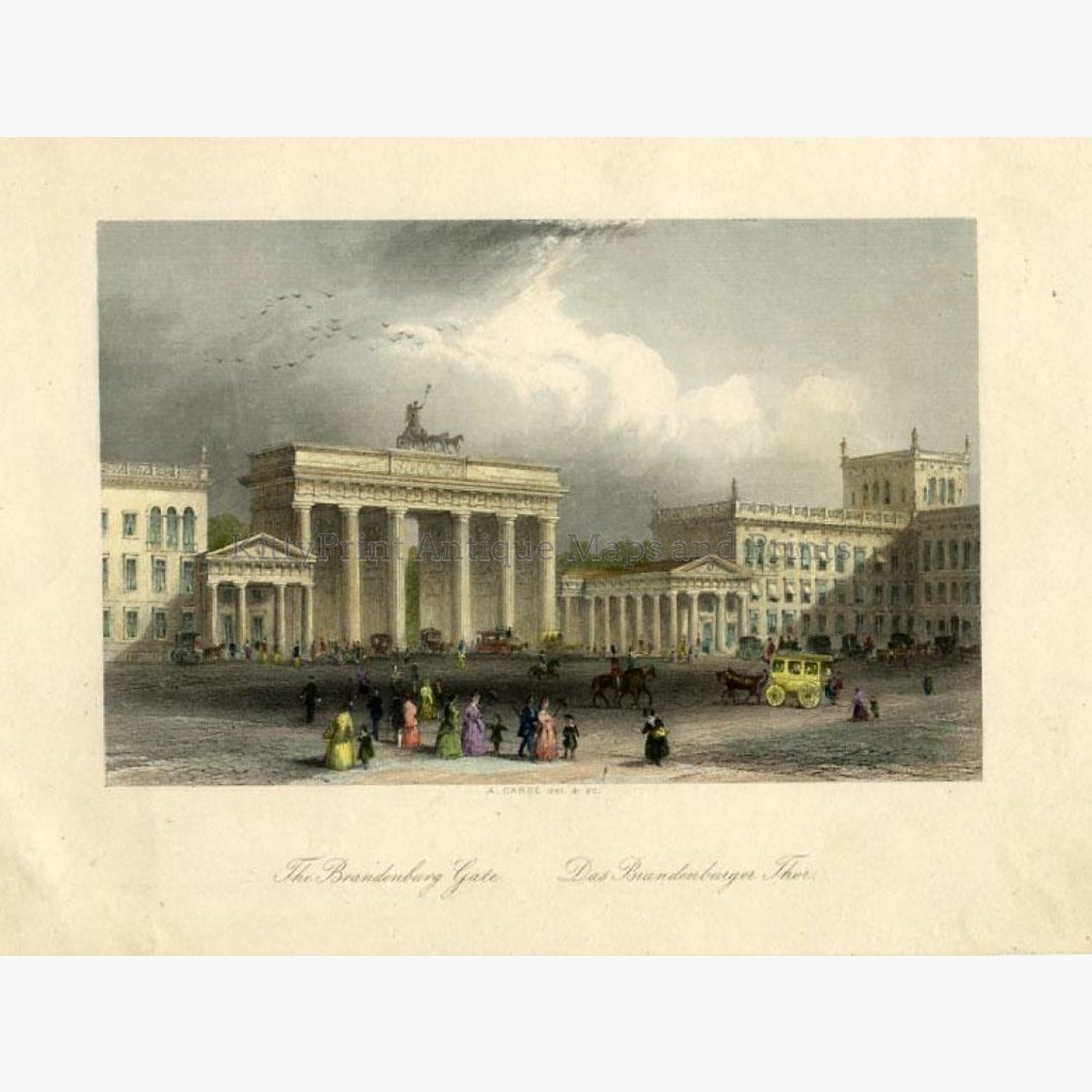 The Brandenburg Gate c.1838 Prints KittyPrint 1800s Castles & Historical Buildings Germany