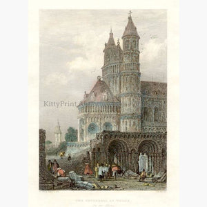 The Cathedral at Worms 1845 Prints KittyPrint 1800s Castles & Historical Buildings Germany