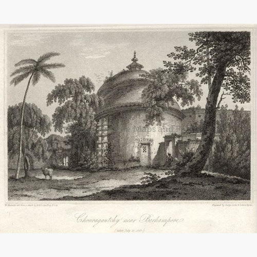The Cuttera at Muxadavad 1810 Prints KittyPrint 1800s Castles & Historical Buildings India & East Indies