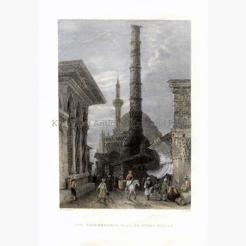 The Tchernberle Tash or Burnt Pillar c.1840 Prints KittyPrint 1800s Castles & Historical Buildings Genre Scenes Ottoman Turkey & Persia