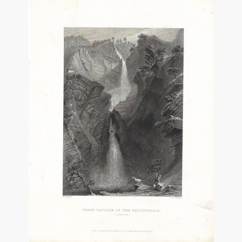 Antique Print Upper Cascade of the Reichenbach 1834 Prints