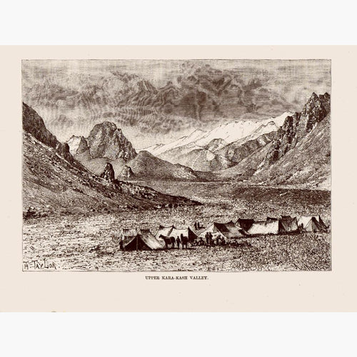 Antique Print Upper Kara-Kash Valley 1882 Prints