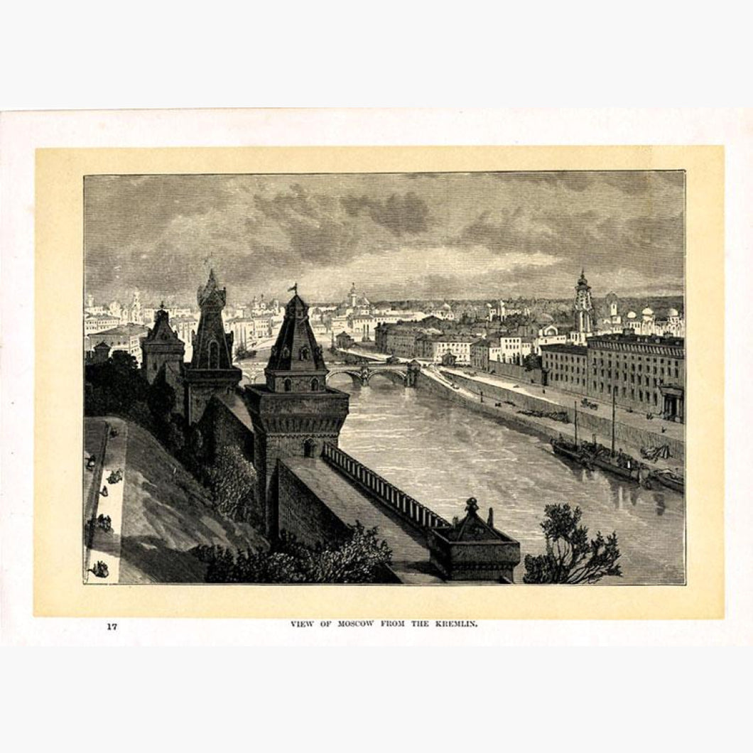 Antique Print View of Moscow from the Kremlin c.1876 Prints