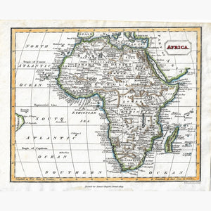 Antique,Vintage Map Africa 1809 Maps