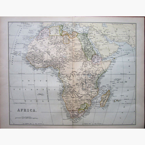 Antique Vintage Map Africa 1880 Maps