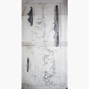 Antique Vintage Map Mozambique to Xanga,1876 Maps