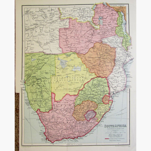 Antique Vintage Map South Africa 1920 Maps