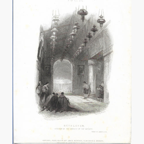 Bethlehem. Interior of the Convent of the Nativity 1836 Prints