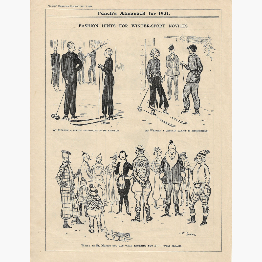 Fashion Hints for Winter Sport Novinces 1931 Prints