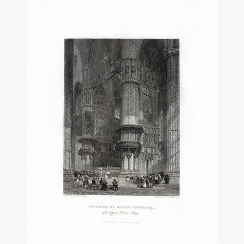 Interior of Milan Cathedral 1844 Prints