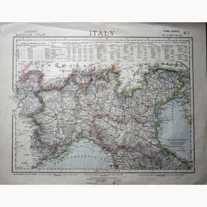 Italy 1881 Lettss No 1 Maps