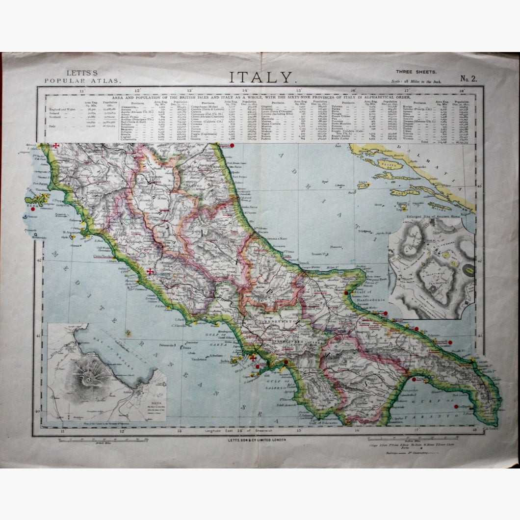 Italy 1881 Lettss No 2 Maps