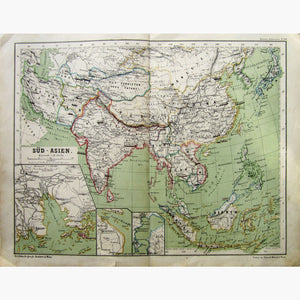 Sud-Asien south Asia c.1861 Maps