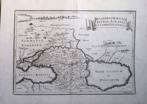 Antique Map, Bosporus, Maeotis, Iberia,Albania et Sarmatia Asiatica, 1748