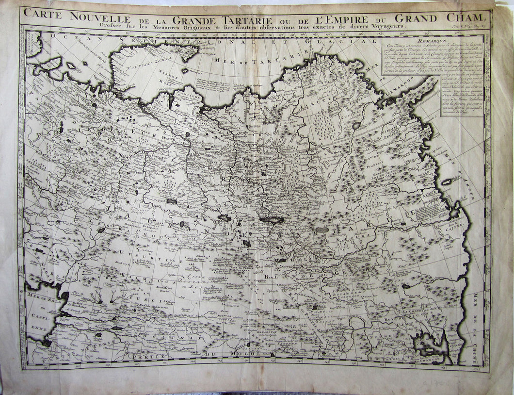 Antique Map, Grand Tartary, Empire Grand Cham, 1719