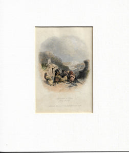 Antique Print, Approach to Petra from Mount Hor, 1850