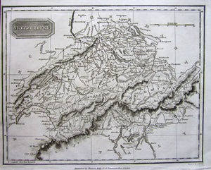Antique Map, Switzerland, 1821