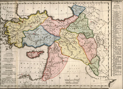 Antique Map, Turkey in Asia, 1828