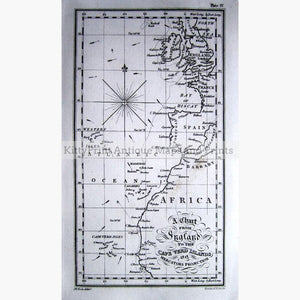 A Chart from England to the Cape Verd Islands,1880 Maps KittyPrint 1800s Africa Sea Charts