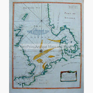 A Correct Chart of the German Ocean c.1790. Maps KittyPrint 1700s England France Germany Scandinavia & Nordic Countries Scotland Sea Charts