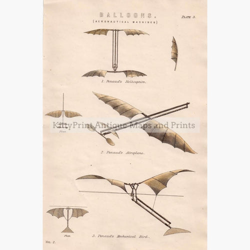 Aeronautical Machines Balloons 1881 Prints