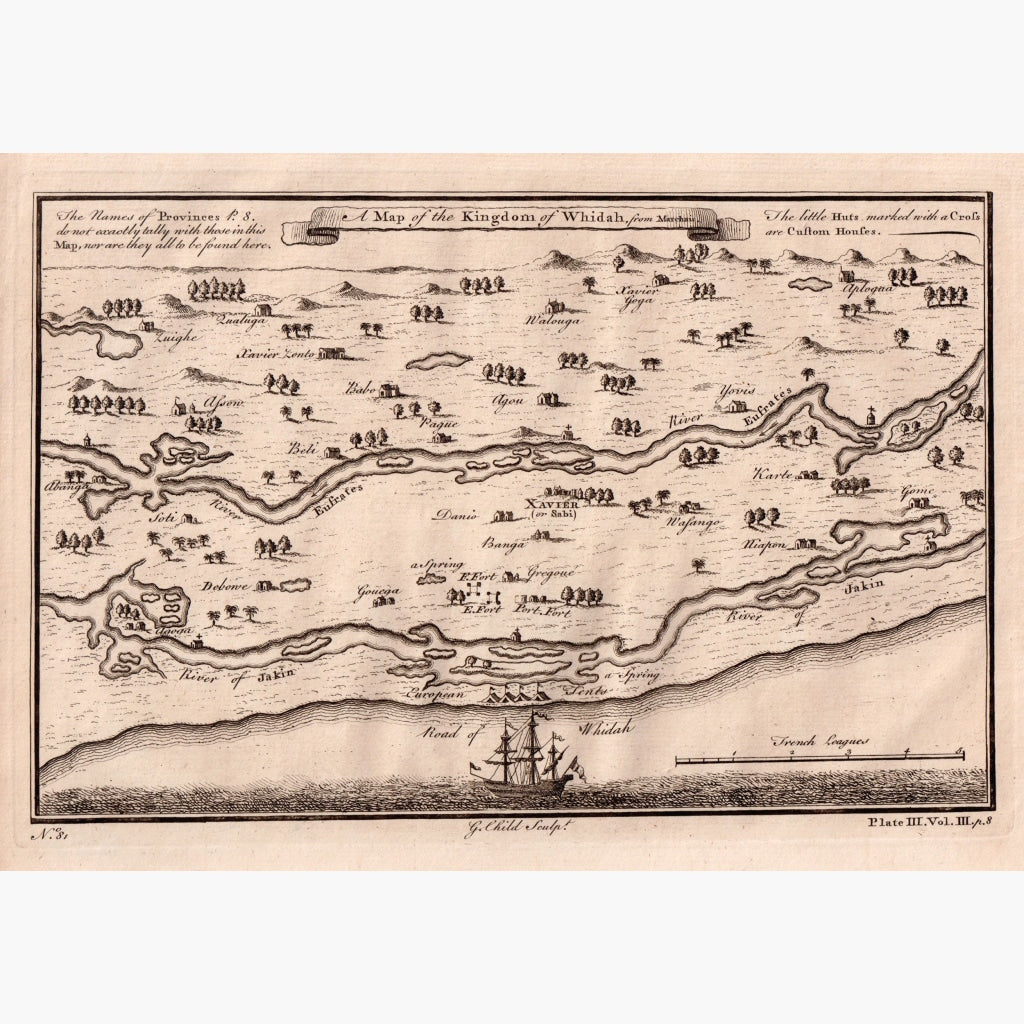 A Map Of The Kingdom Whidah From Marchais 1745 Maps