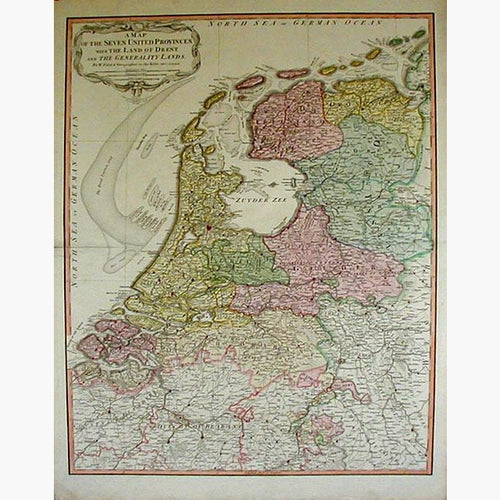 A Map of the Seven United Provinces 1794 Maps KittyPrint 1700s Netherlands & Belgium