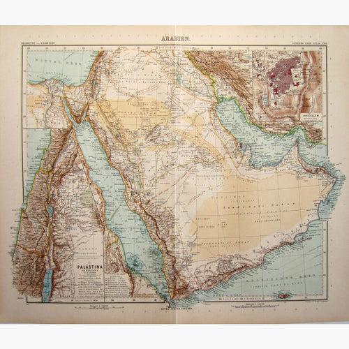 Antique Map Arabien 1905 Maps
