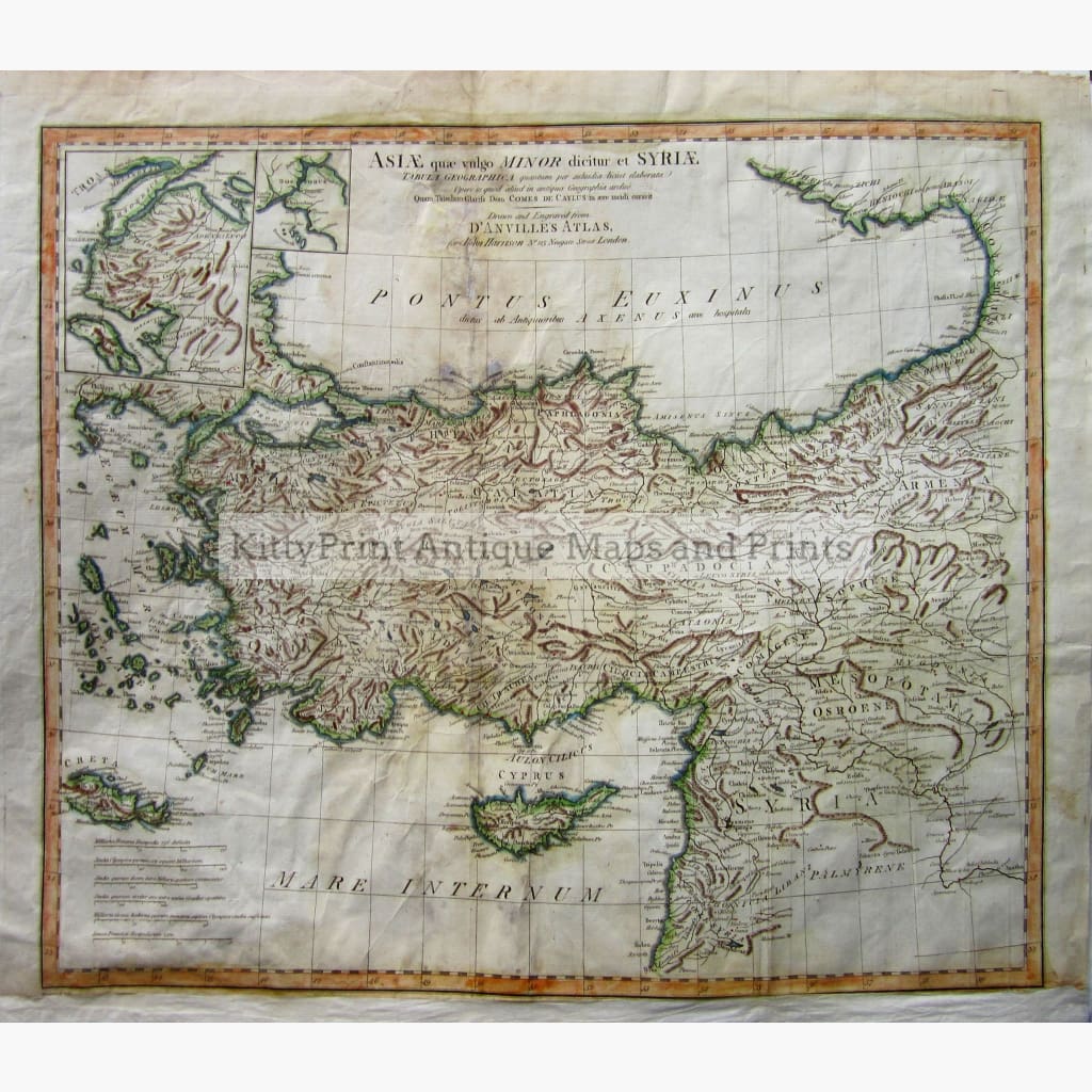 Antique Map Asiae quae vulgo Minor dicitur et Syriae 1814 Maps