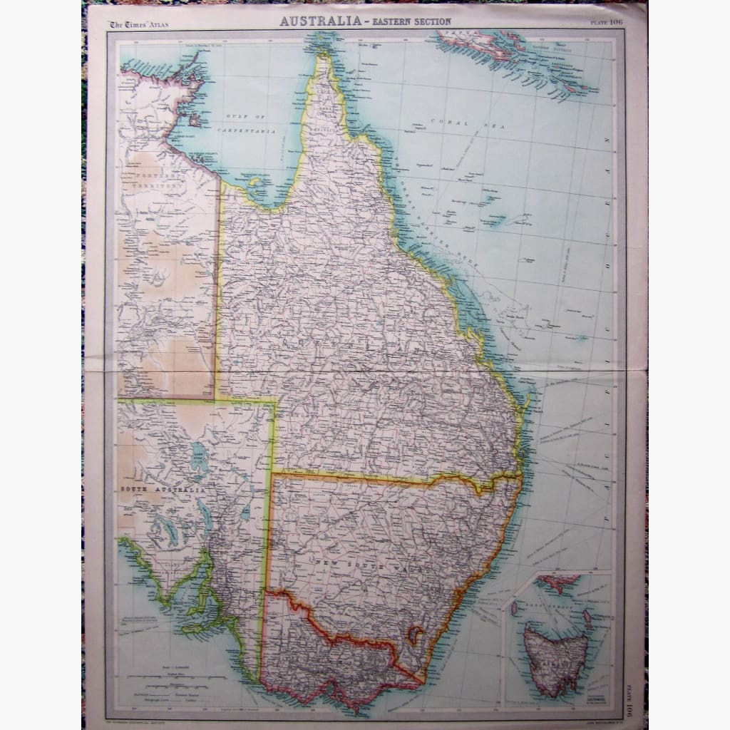 Antique Map Australia -Eastern Section 1922 Maps