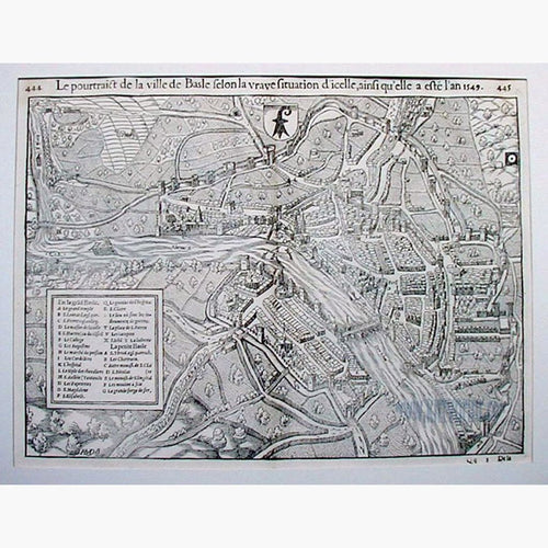 Basel c.1640 Maps KittyPrint 1600s Switzerland Town Plans