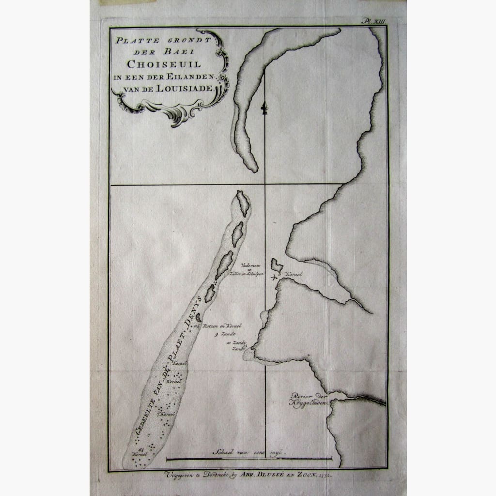 Antique Map Baye of Choiseaul Solomon Islands 1772 Maps