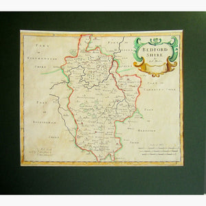 Antique Map Bedfordshire 1722 Maps