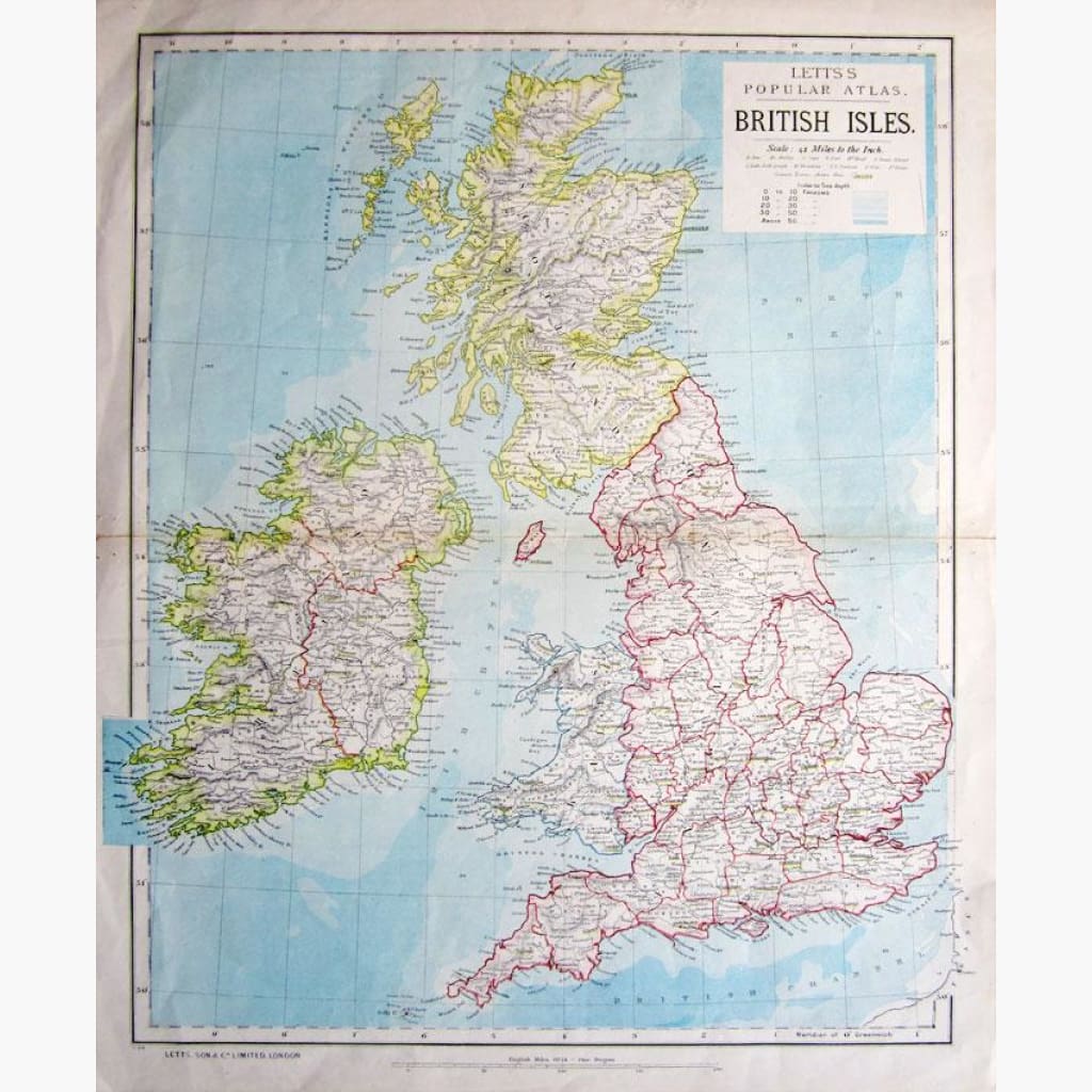 British Isles 1886 Maps KittyPrint 1800s England Great Britain & British Isles Regional Maps Ireland Scotland Wales