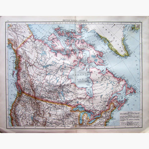 Antique Map British North America 1895 Maps