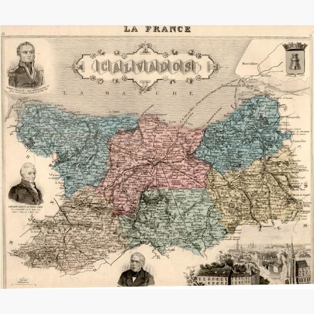 Calvados c.1860 Maps KittyPrint 1800s France