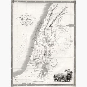 Canaan Or Palestine To Illustrate The New Testament C.1880 Kittyprint Maps
