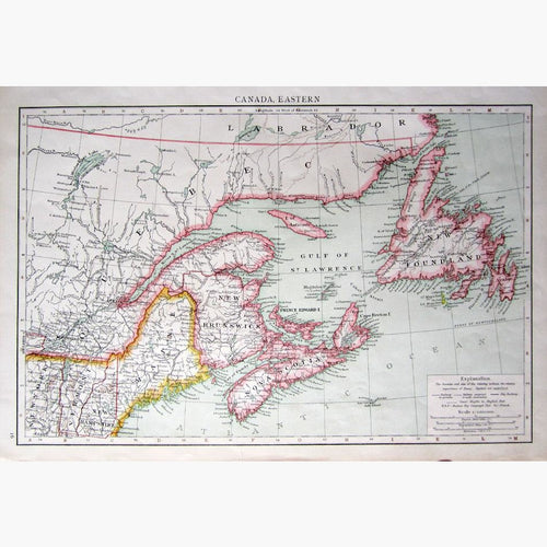 Canada Eastern 1895 Maps KittyPrint 1800s Canada & United States
