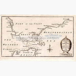 Chart of the Straits of Gibraltar 1782 Maps KittyPrint 1700s Africa Military Sea Charts Spain & Portugal