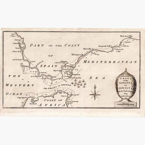 Antique Map Chart of the Straits of Gibraltar 1782 Maps