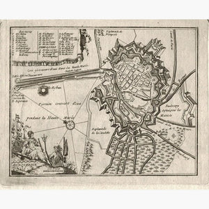 Dunkirk Dunquerque 1680 Maps KittyPrint 1600s Battles Wars & Fortifications France