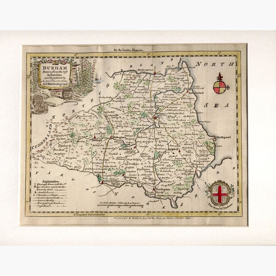 Durham 1764 Maps KittyPrint 1700s England