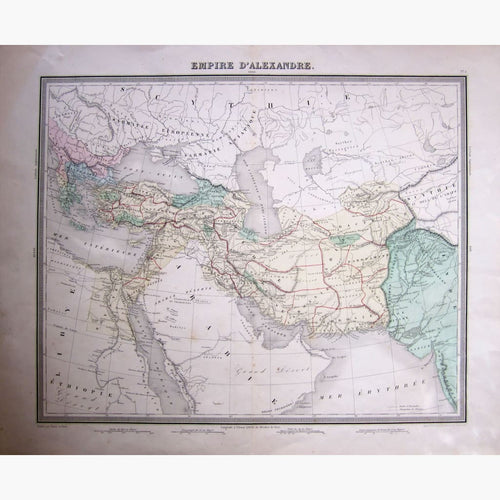 Antique Map Empire d’Alexandre 1863 Maps