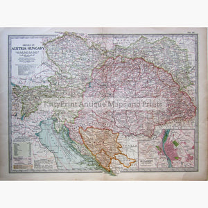 Antique Map Empire of Austria-Hungary 1902 Maps